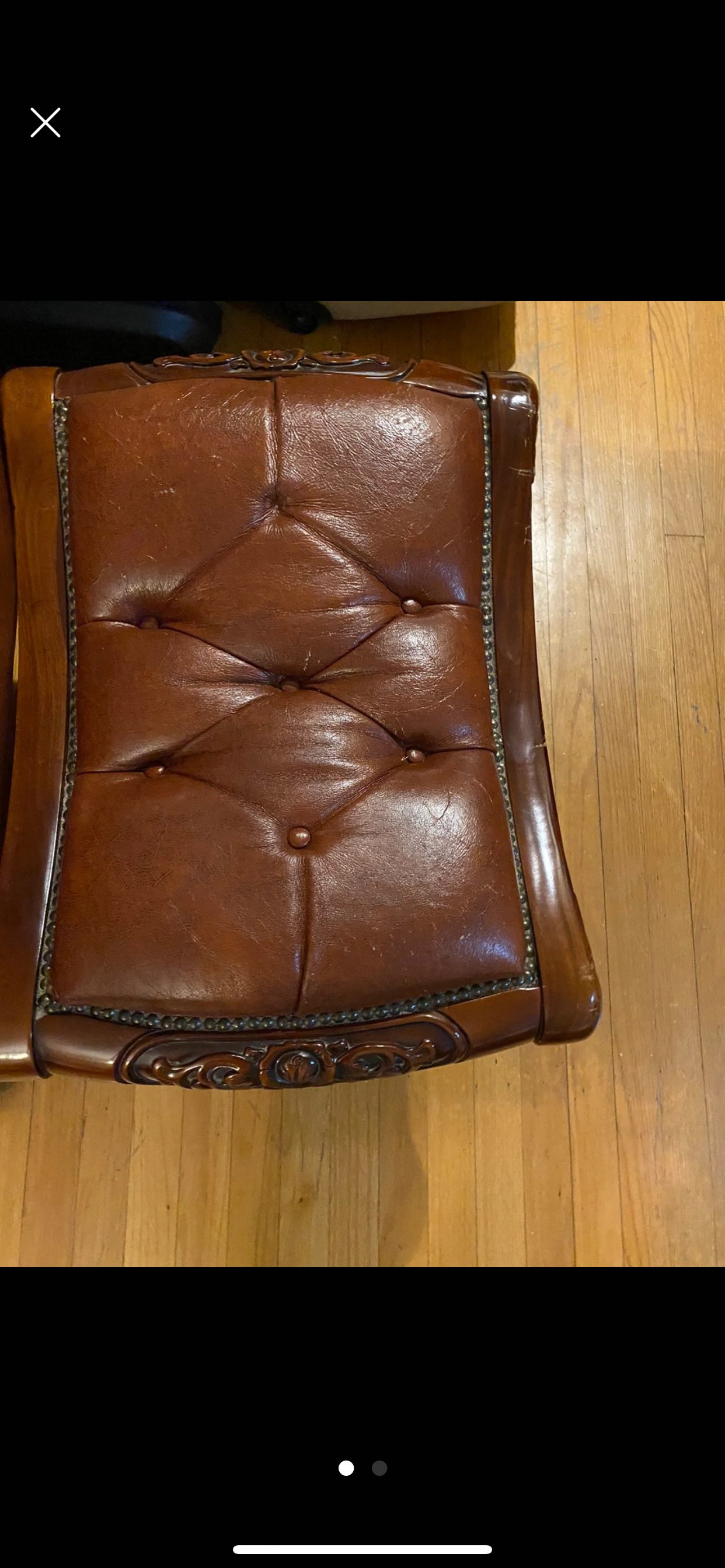 Leather stool - photo 2