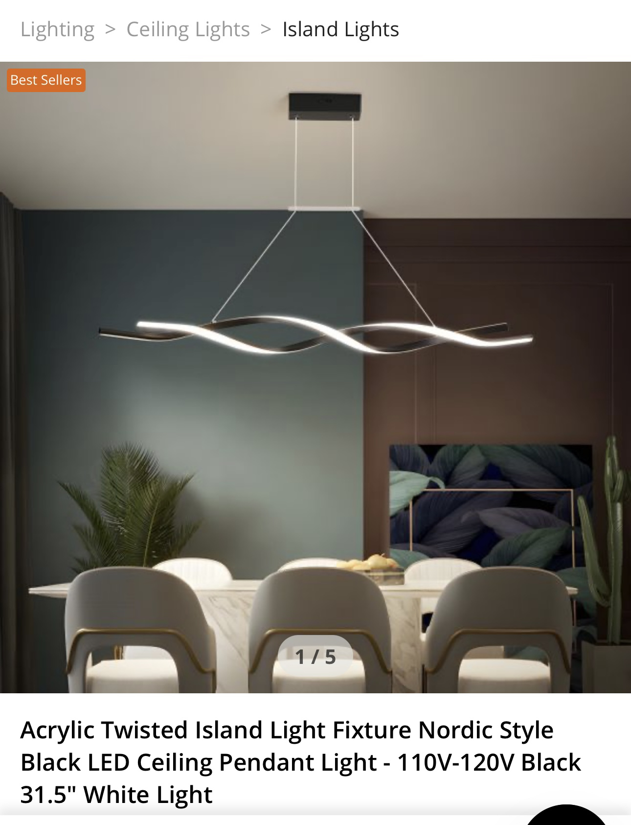 Acrylic Twisted Island Light Fixture