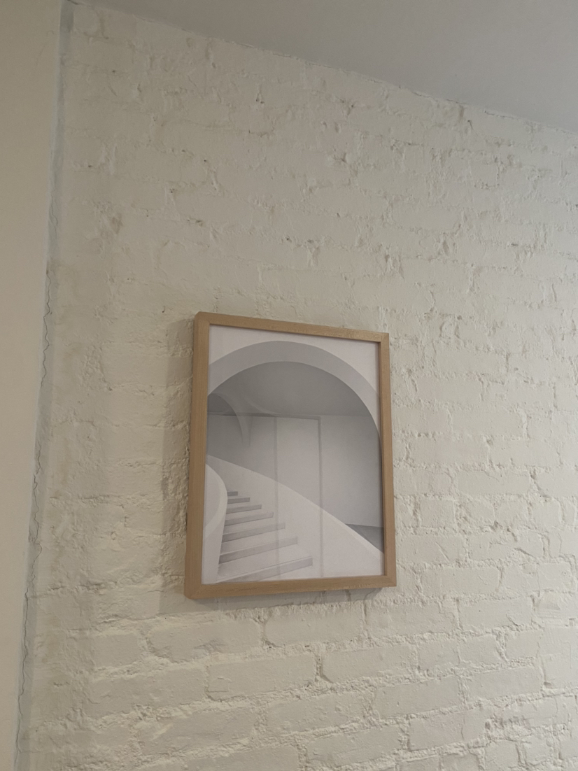 Decorative photo with light wood frame