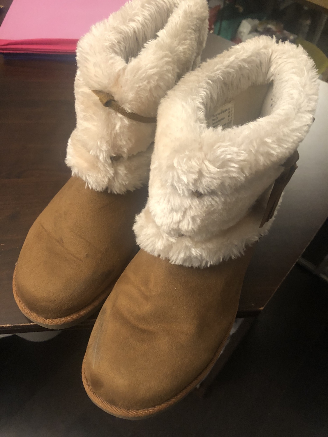 Ankle length fuzzy booties - photo 3