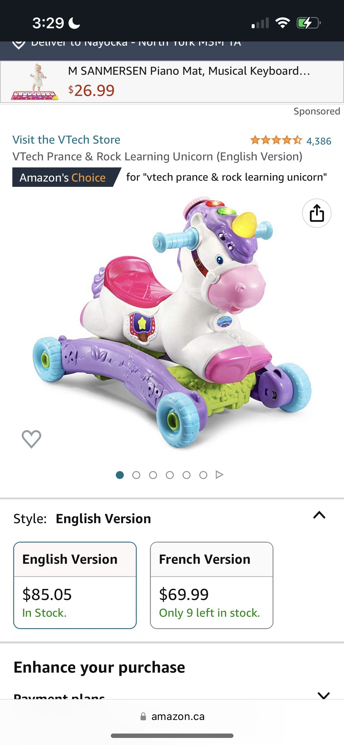 Kids interactive rocking horse/unicorn