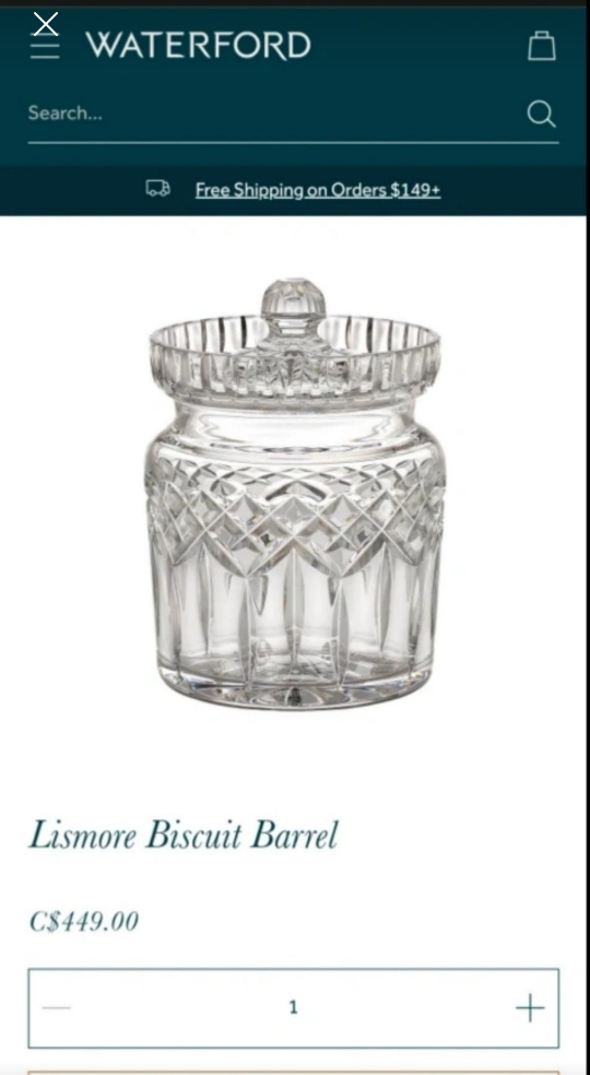 Waterford Crystal Linsmore Biscuit Barrel NEW image indicator(3)