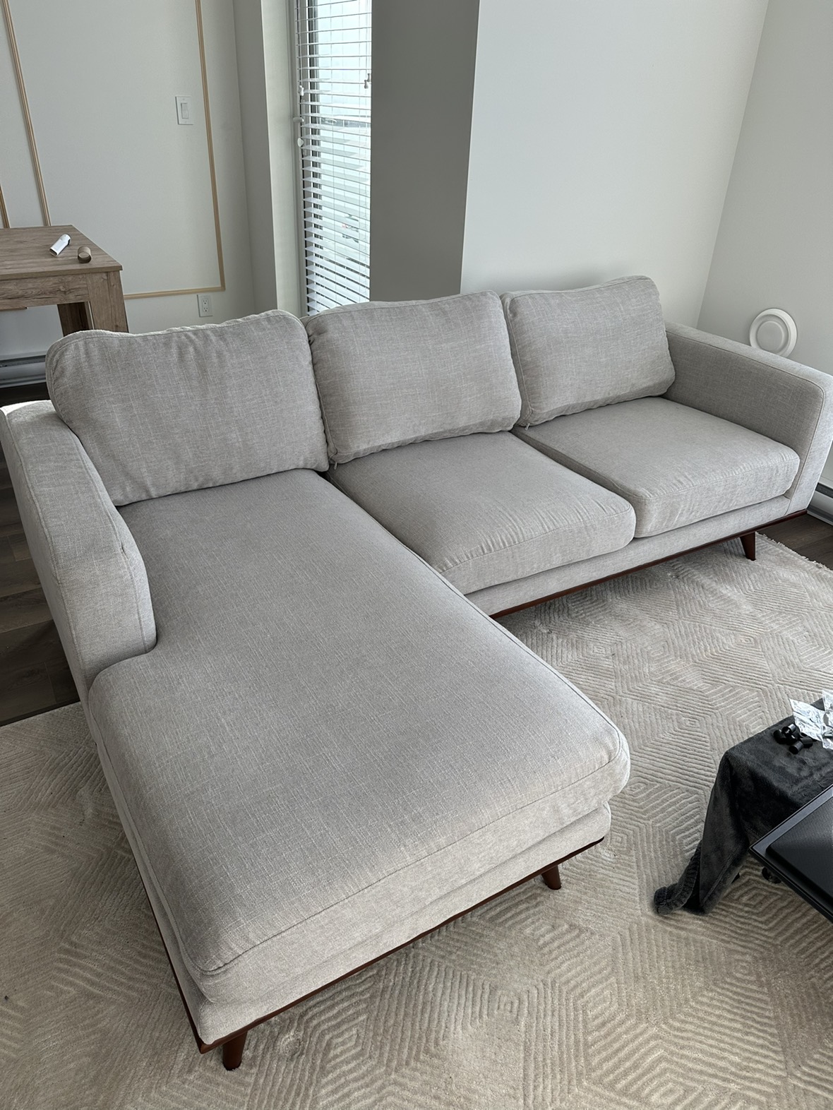 Heather grey R sided sectional