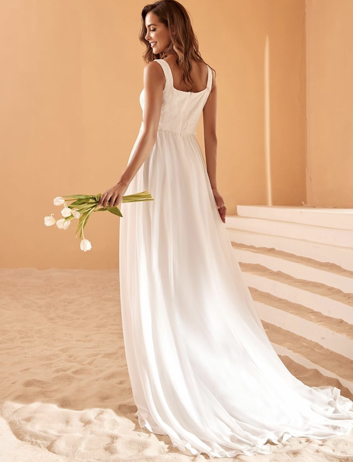 Ever Pretty Womens High Slit Wedding Dress, SZ L-XL image indicator(4)