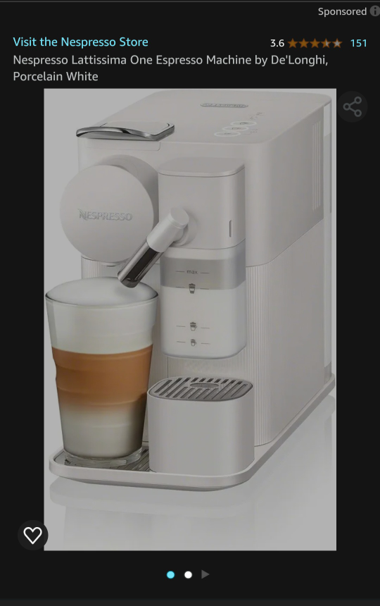 Nespresso Lattissima espresso machine. Retail $383.00