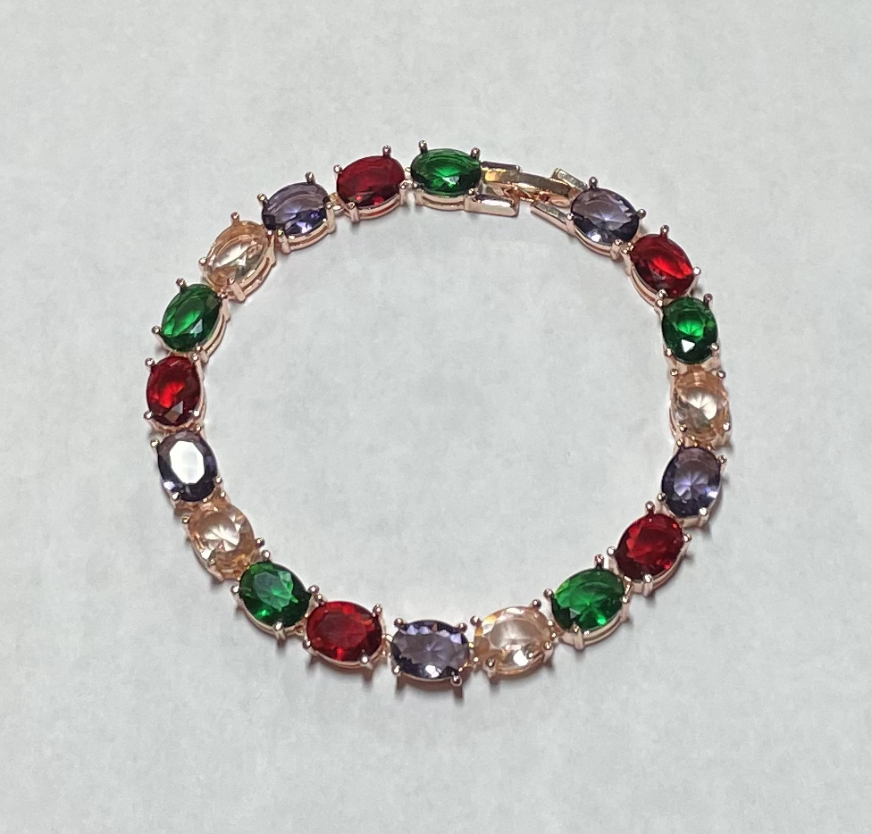 Rose Gold Colourful Tennis Bracelet - photo 3