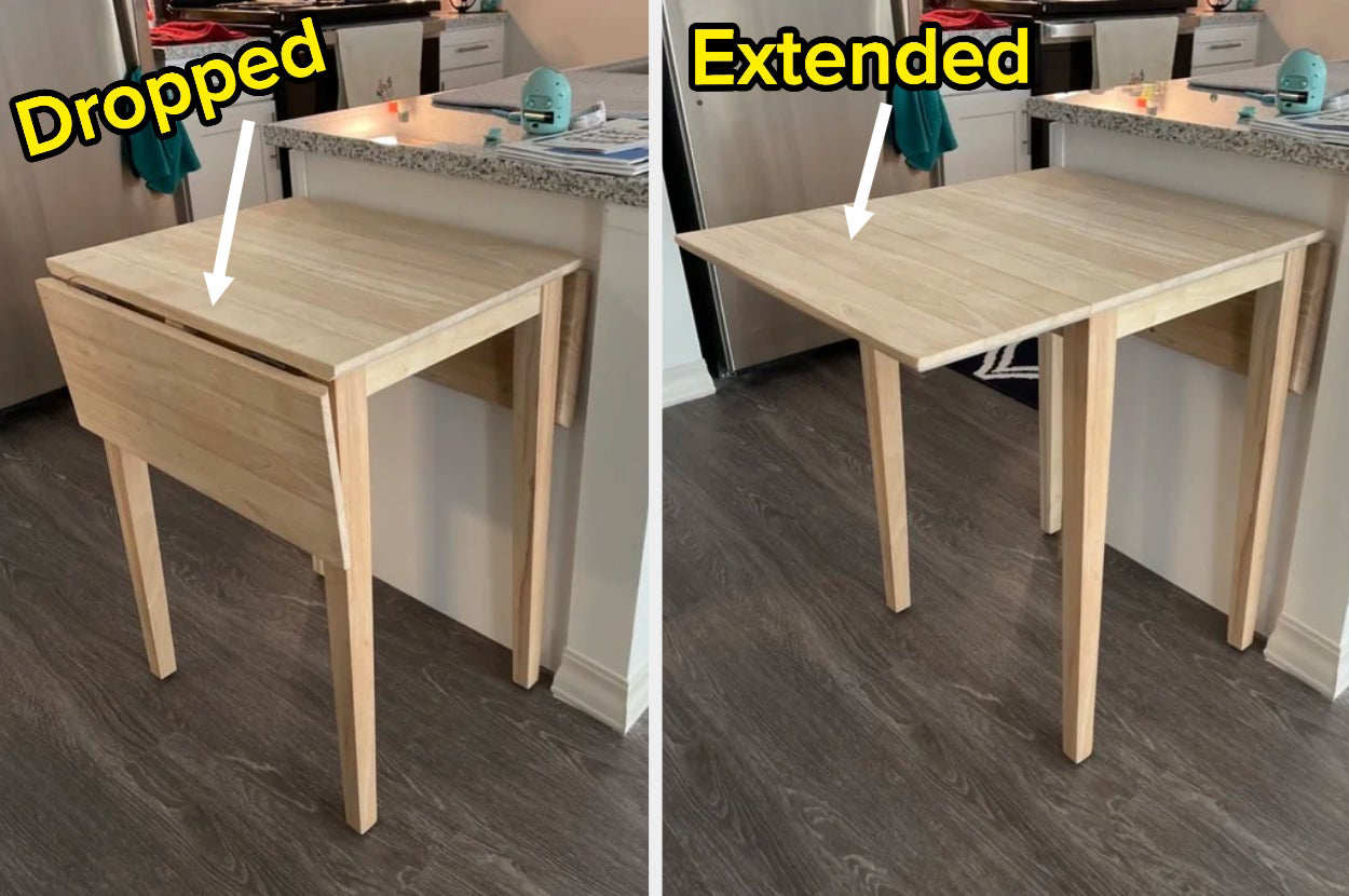 MOVE OUT SALE. Solid Wood Drop Leaf Table + Stools - photo 3