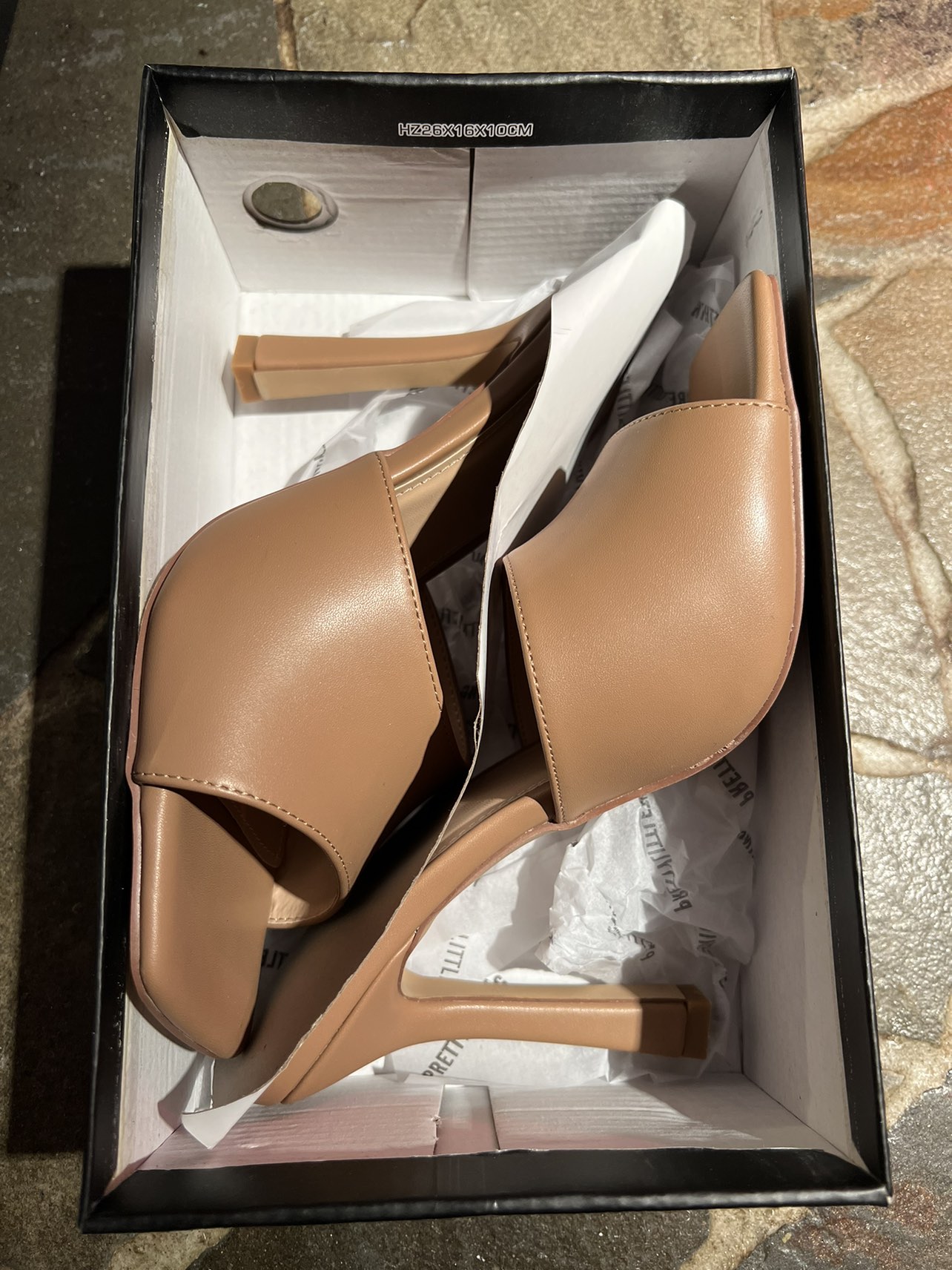 Pretty Little Things Camel Square Toe Heels (Women’s 6)(BNIB) image indicator(6)