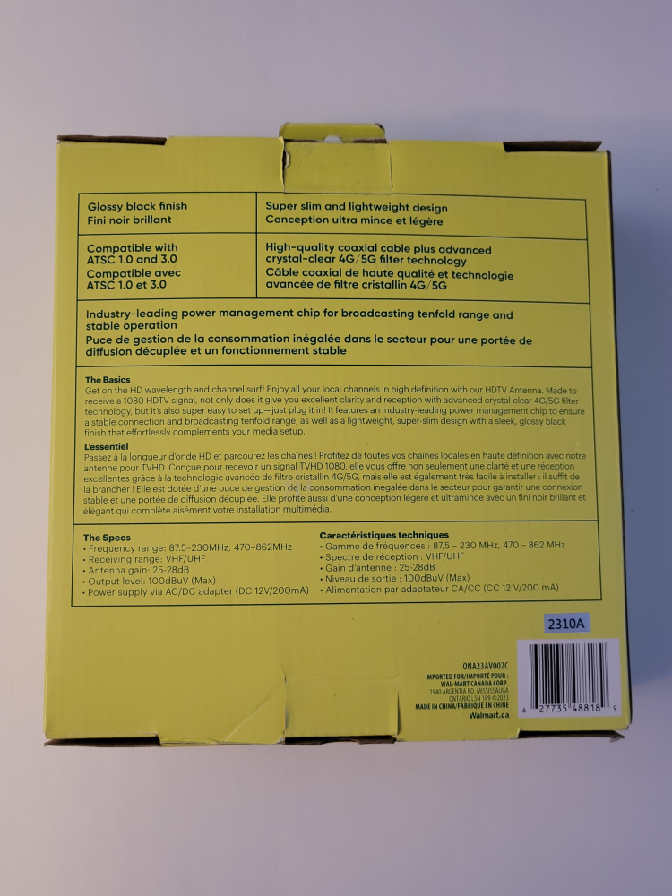 onn. VHF/UHF 4G/5G Indoor 1080 HDTV Antenna image indicator(5)