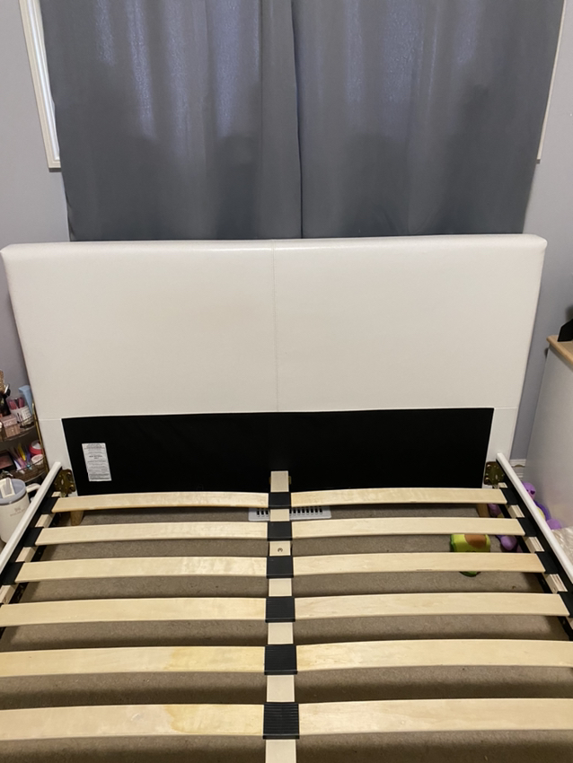 White full size bed frame w/ mattress