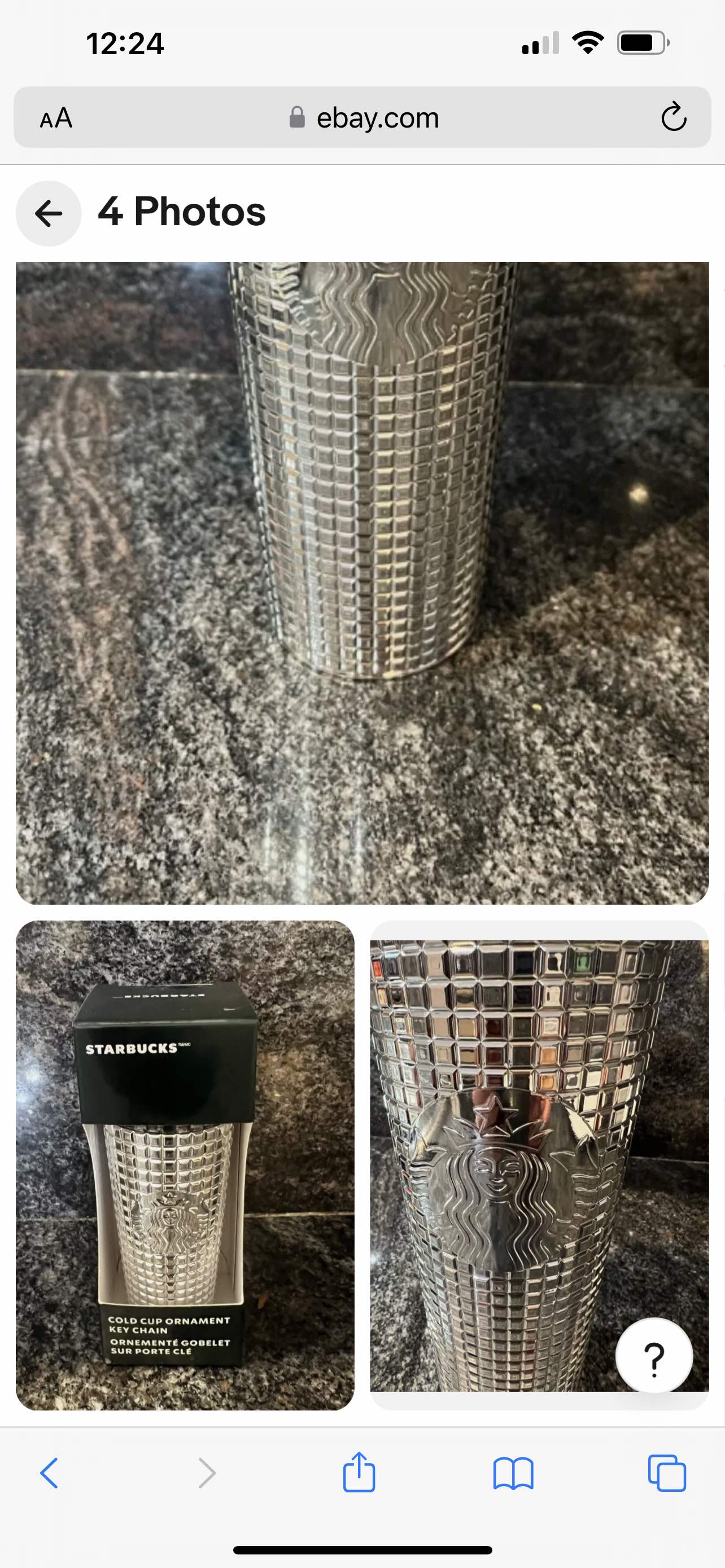 New Starbucks Winter 2023 Holiday Silver Grid Tumbler & Ornament - photo 3
