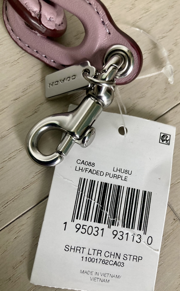 COACH Leather Short Chain Strap Silver/Faded Purple CA088 New image indicator(7)