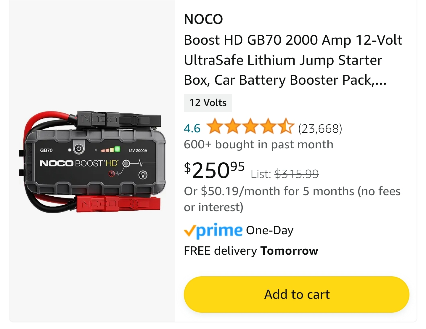NOCO Boost HD GB70 2000 Amp 12-Volt - photo 2