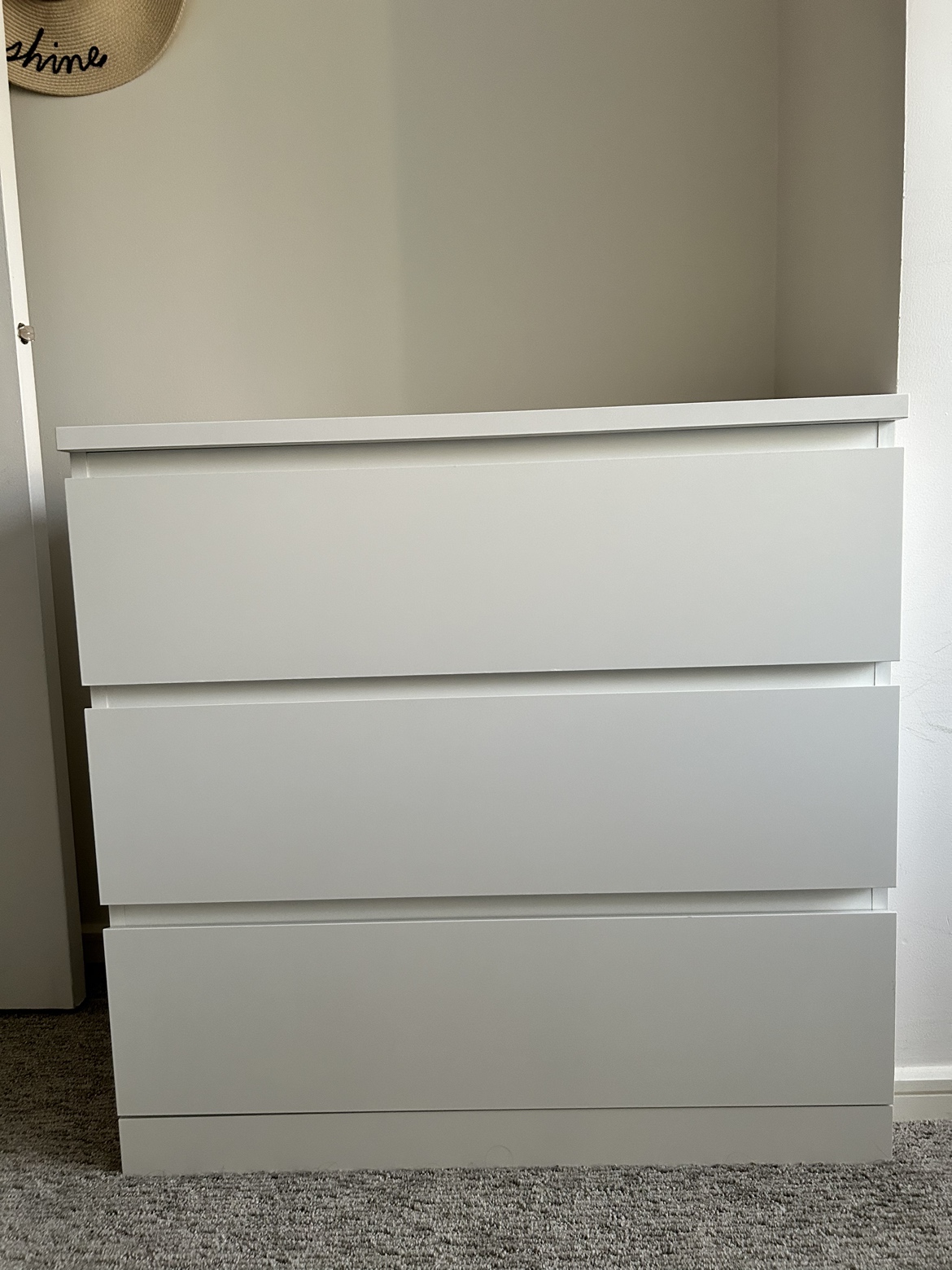 Ikea - MALM 3-drawer chest, white, 80x78 cm (31 1/2x30 3/4 ")