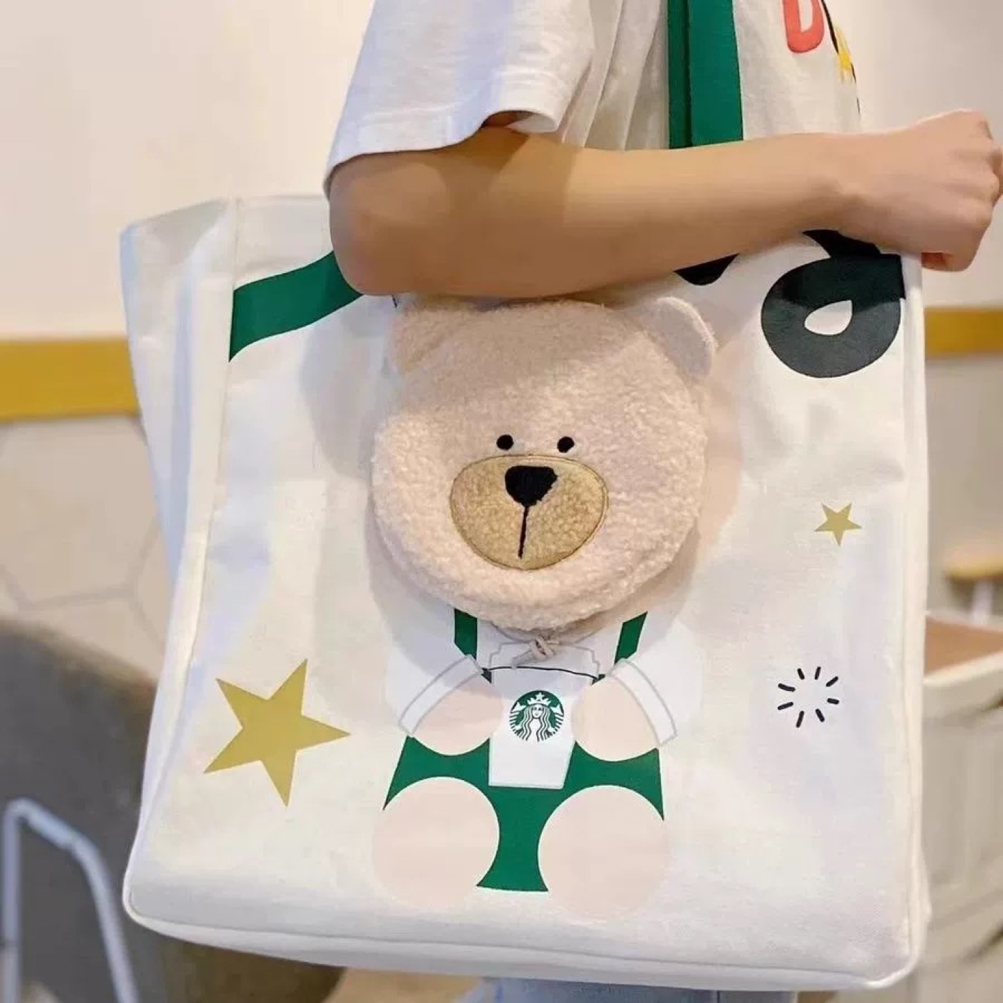 Starbucks Cat Tote Bag/Carrier Shoulder Bag with Coin Bag thumbnail