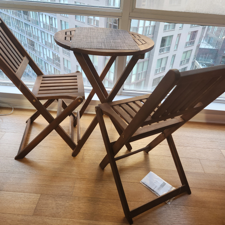 2 person round dining set (foldable), moving sale! thumbnail