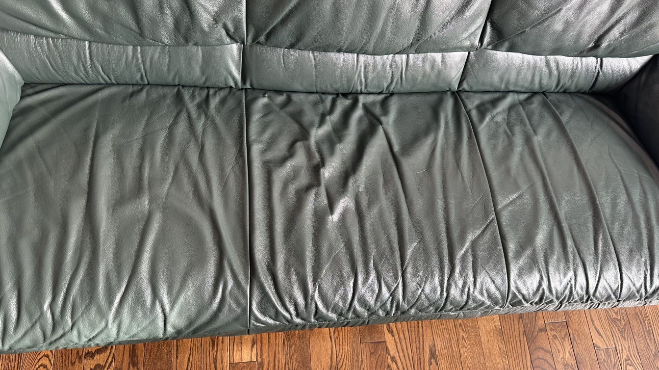 Natuzzi leather couch and armchair - photo 3