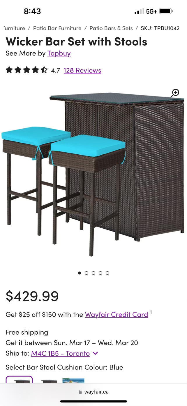 Patio bar table