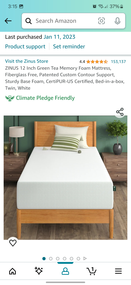 Zinus 12 inch twin mattress + 11 inch twin frame - photo 4