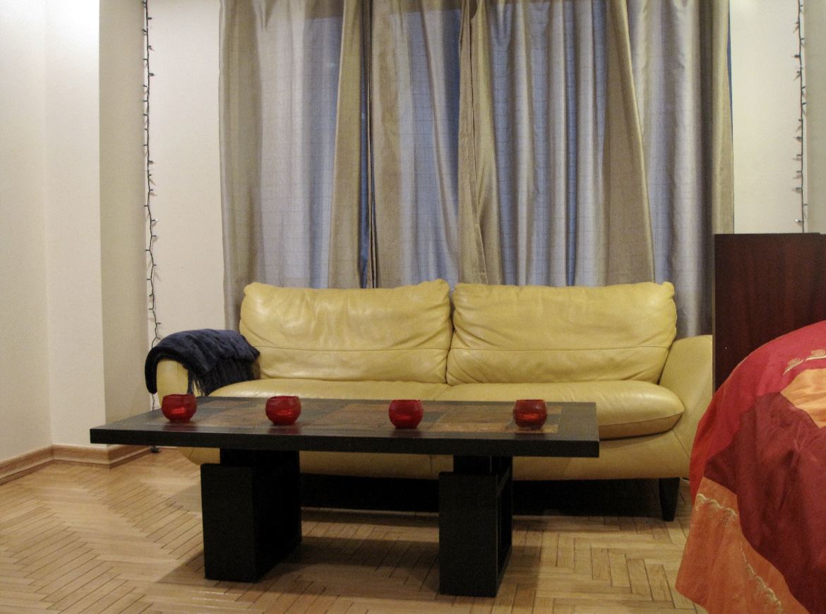 Leather Sofa Couch in Mustard Yellow - photo 4