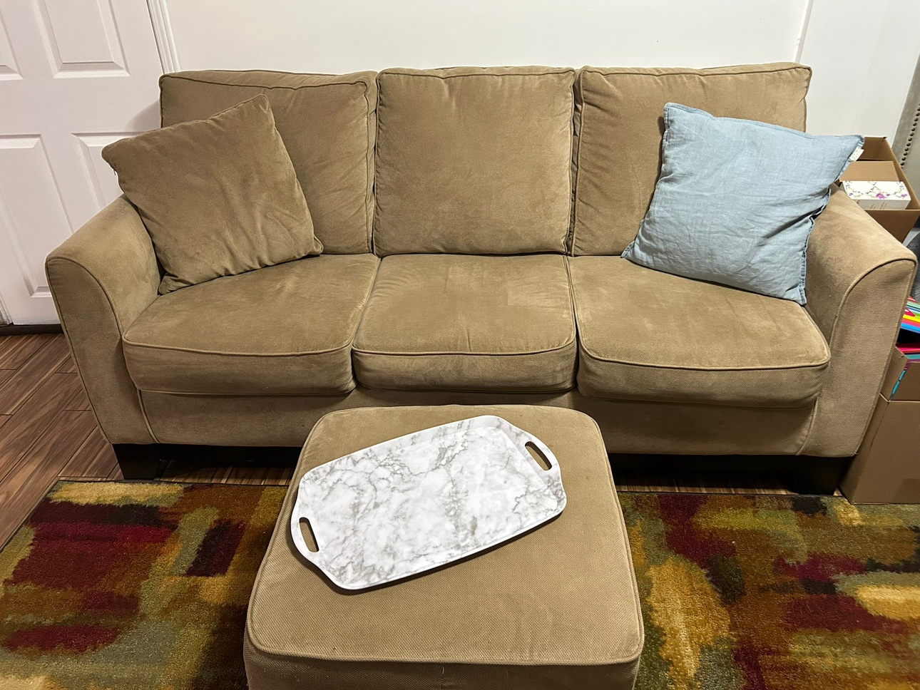Small couch and ottoman
