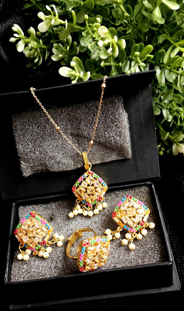 3 piece combo locket set with chain and Ring. thumbnail