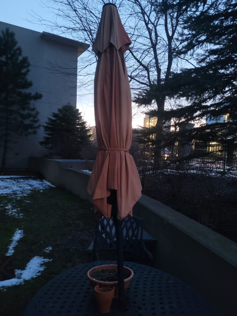 cast iron patio table and chair set with umbrella - photo 5