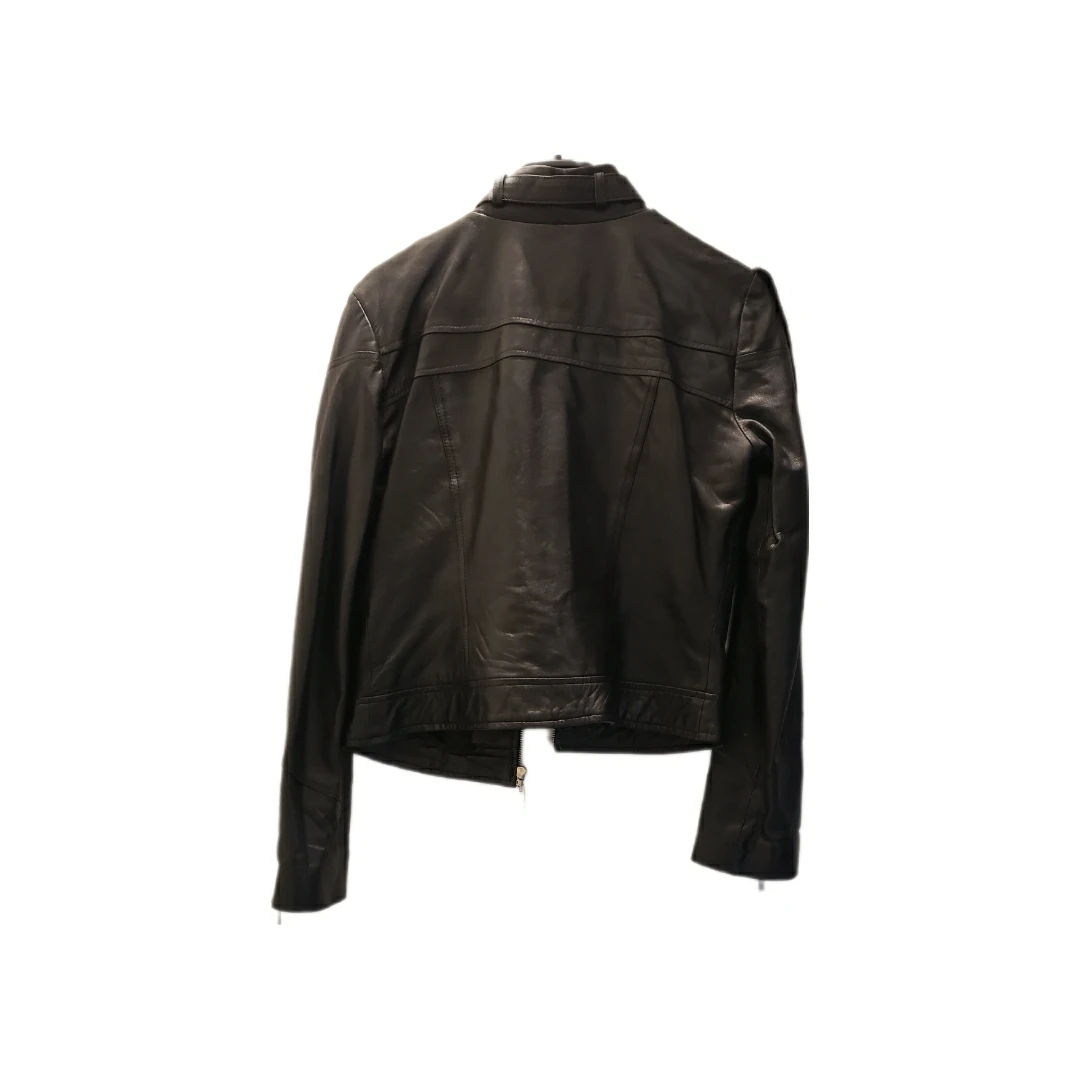 ⭐BLANC NOIR Black Leather Moto Biker Jacket image indicator(5)