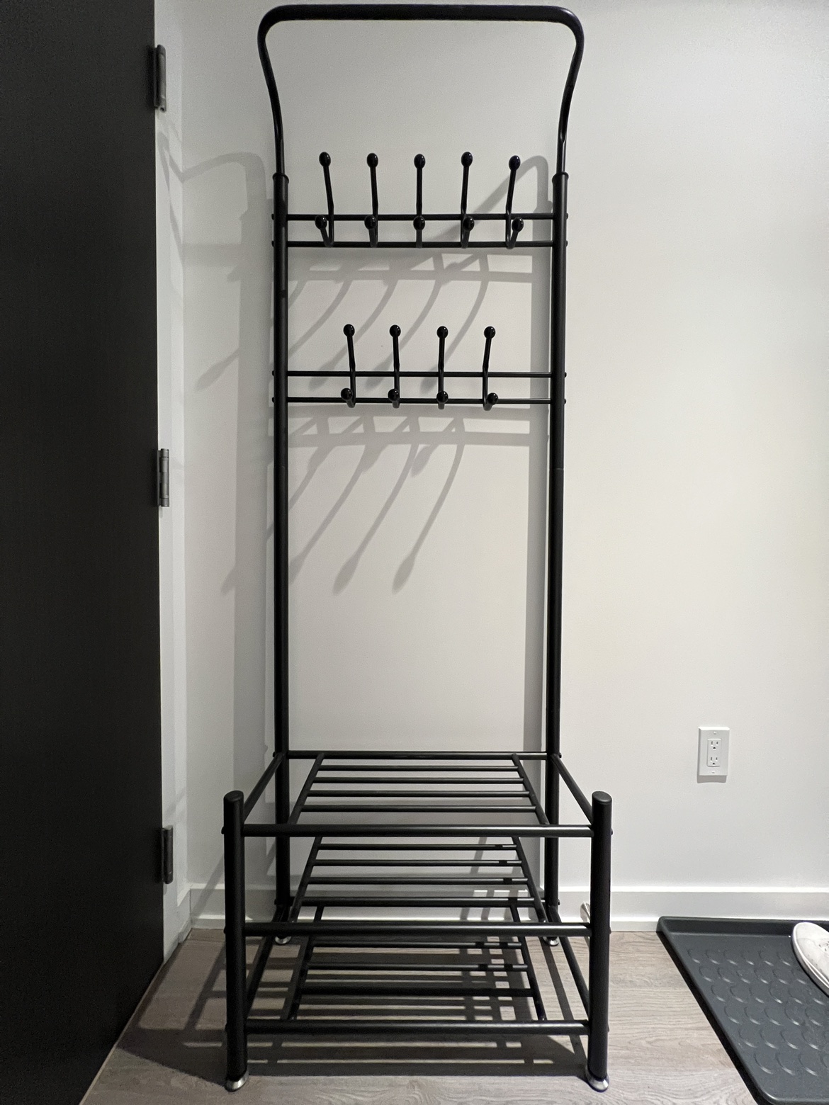 Hall Tree Shoe Shelf Coat Rack - photo 3