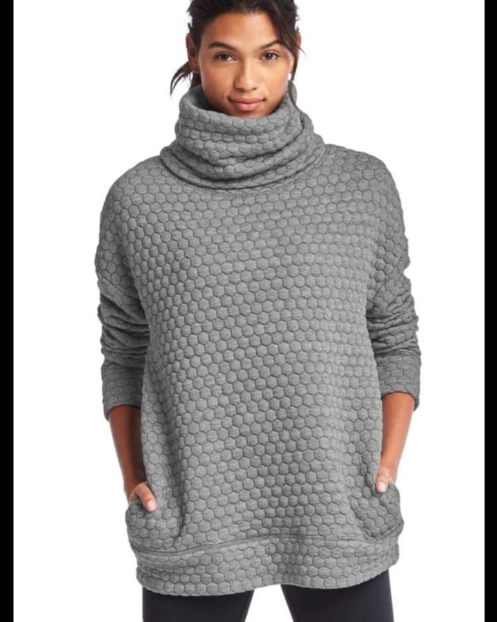 GAP Fit Quilted Funnel Neck Sweatshirt