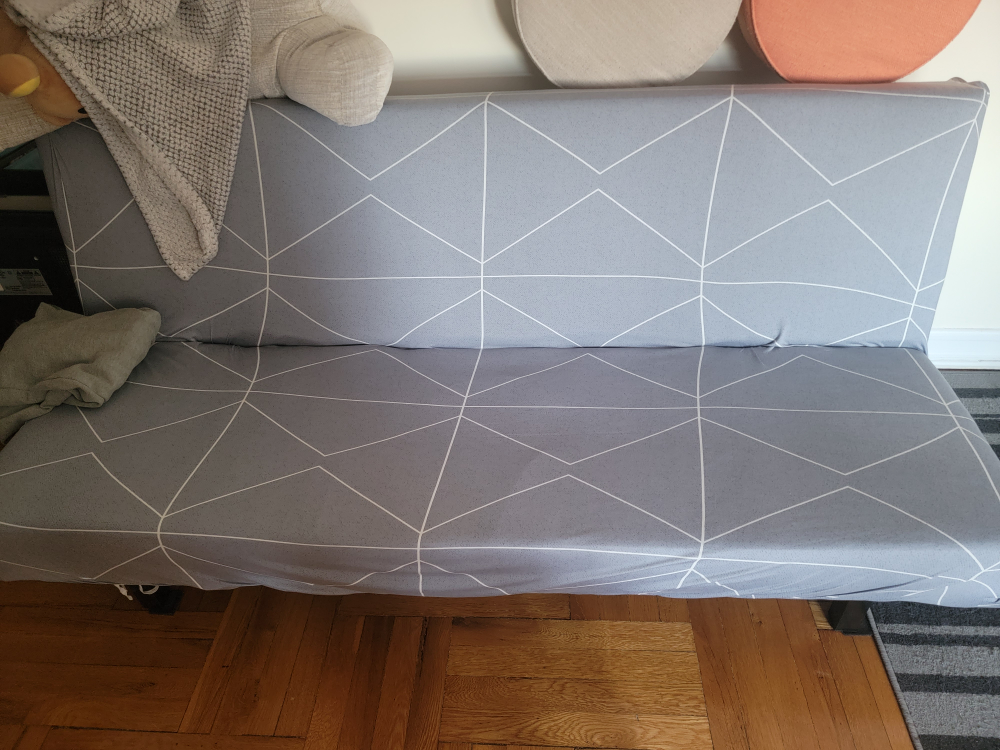 Navy futon/sleeper couch approx 68" inches wide