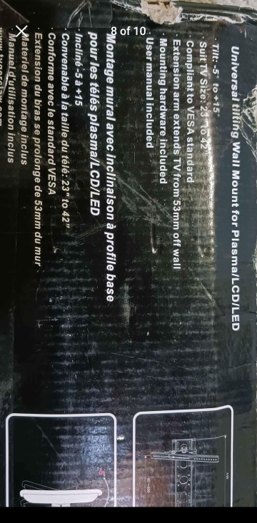 brand new tiger Clow wall mount, TV size 23" to42" image indicator(8)