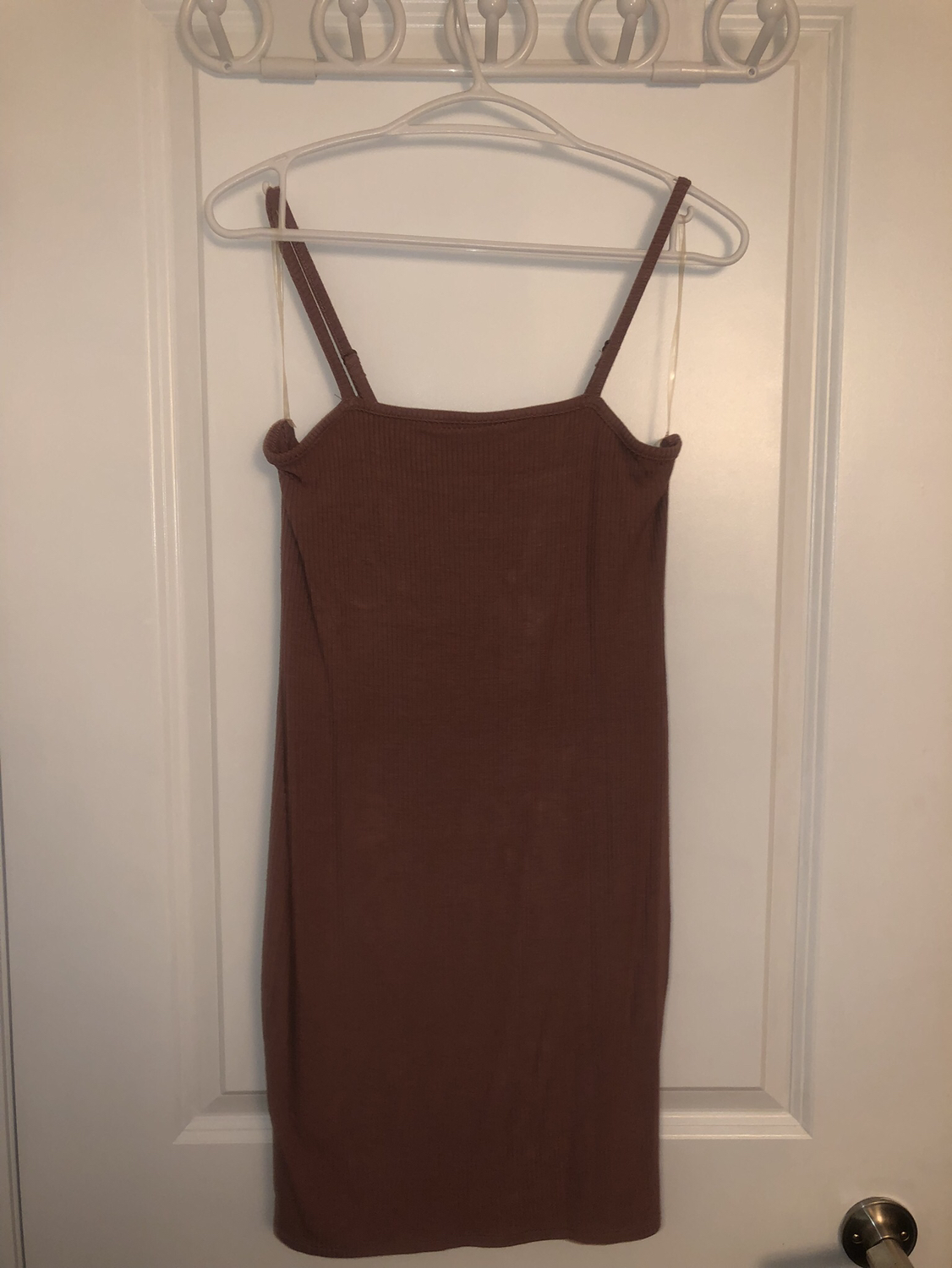 Ribbed midi dress in Mauve - photo 2