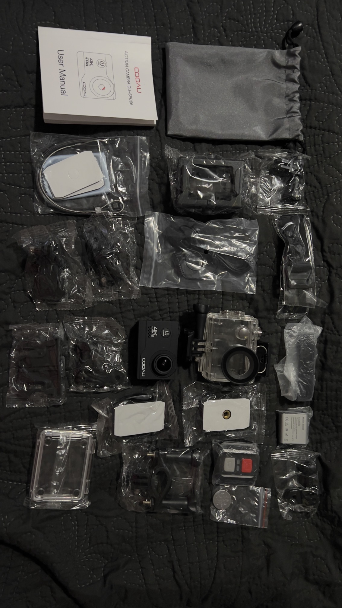 COOAU 4K 20MP WiFi Action Camera and 20 Accessories - photo 2