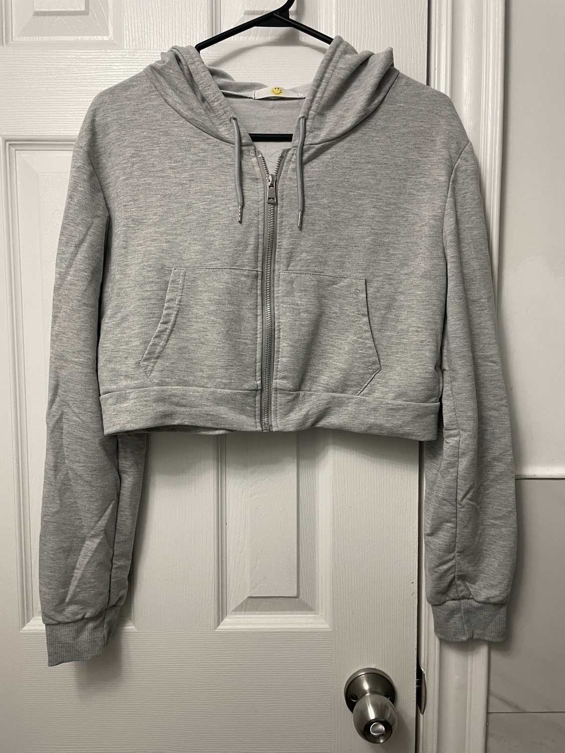 Gray Crop Hoodie