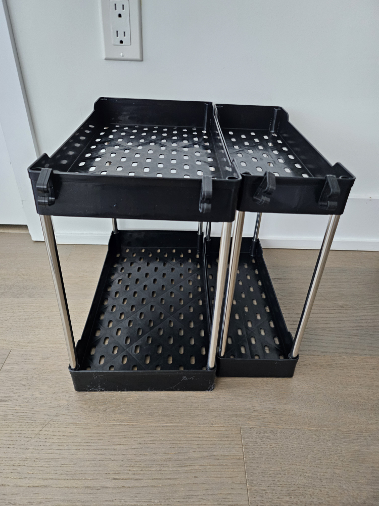 2 pack 2 Tier Under Sink Shelf Organizer thumbnail
