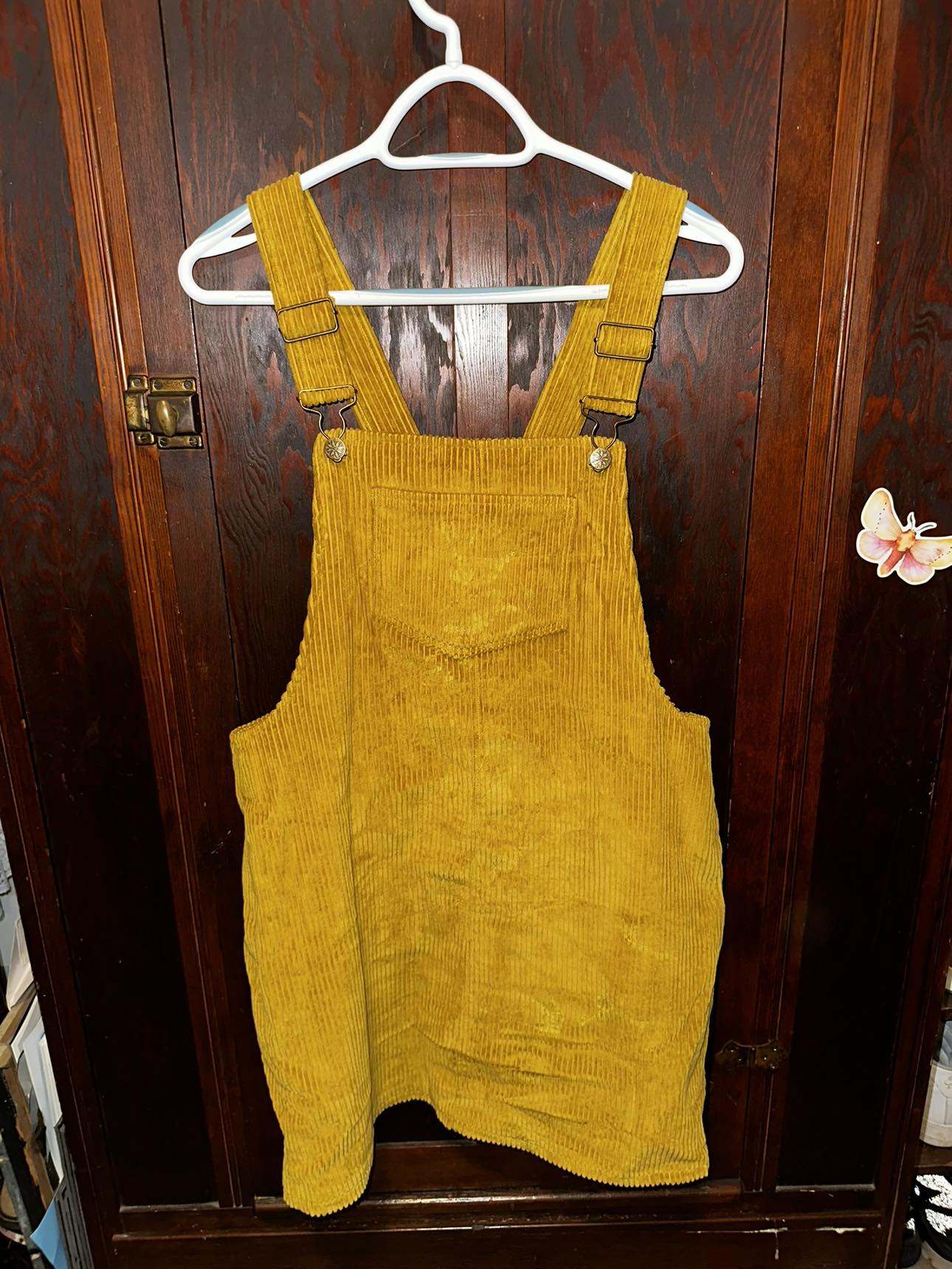 Yellow corduroy pinafore