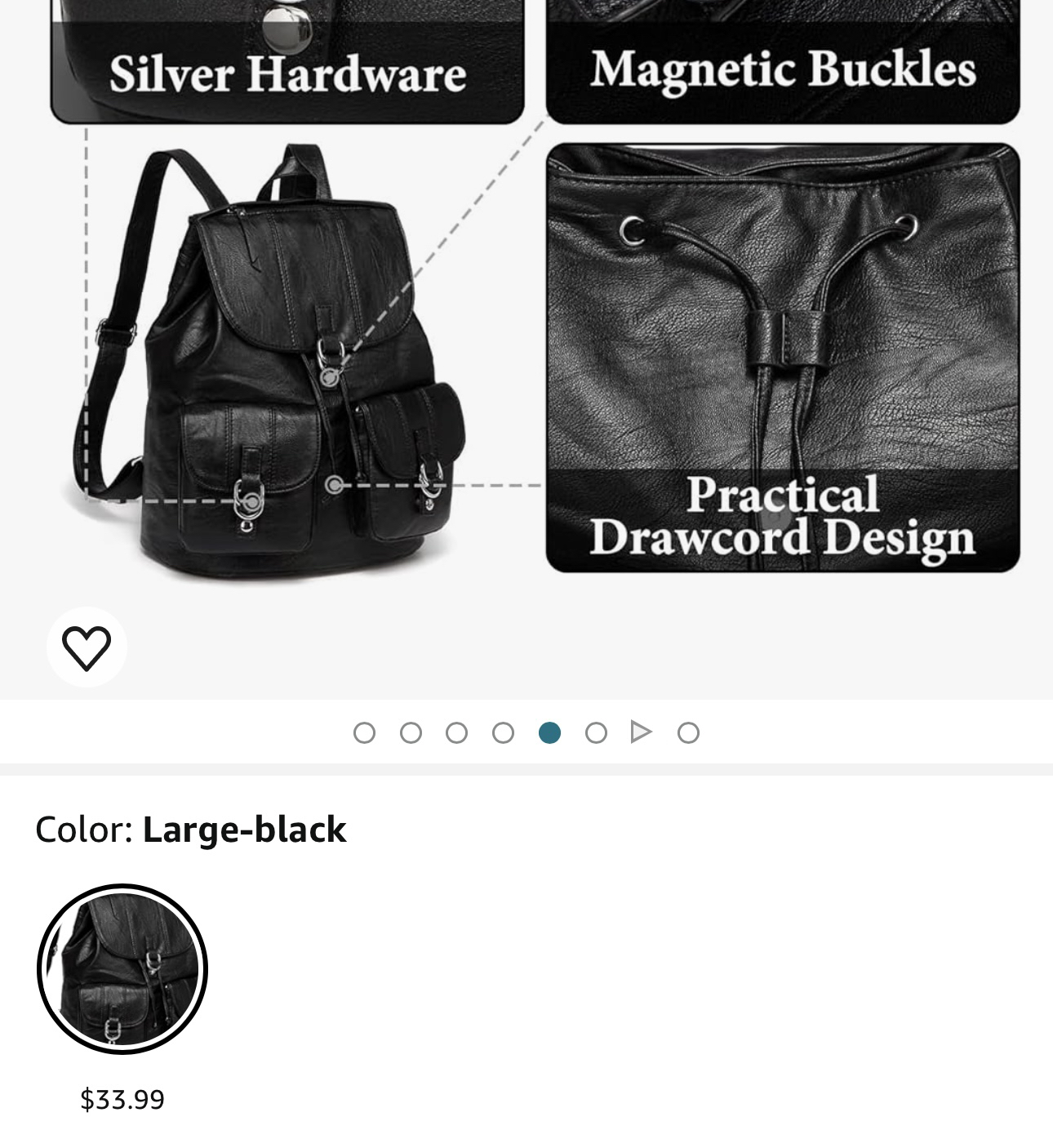 Black Faux Leather backpack - photo 2
