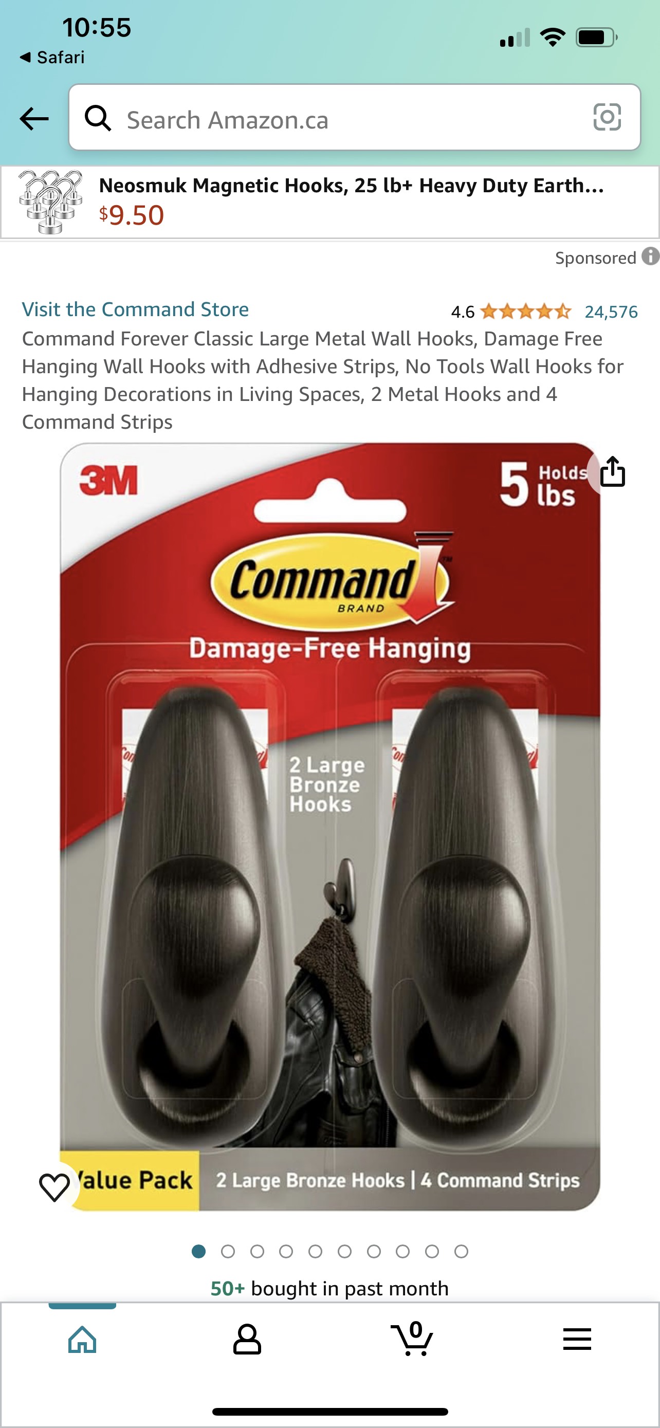 Command Forever Classic Large Metal Wall Hooks image indicator(4)