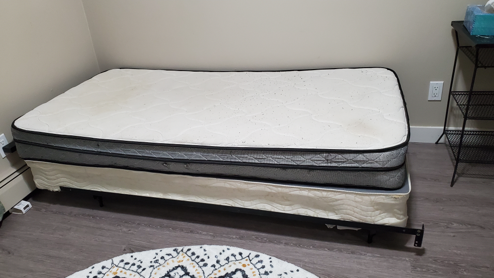 single bed and mattress