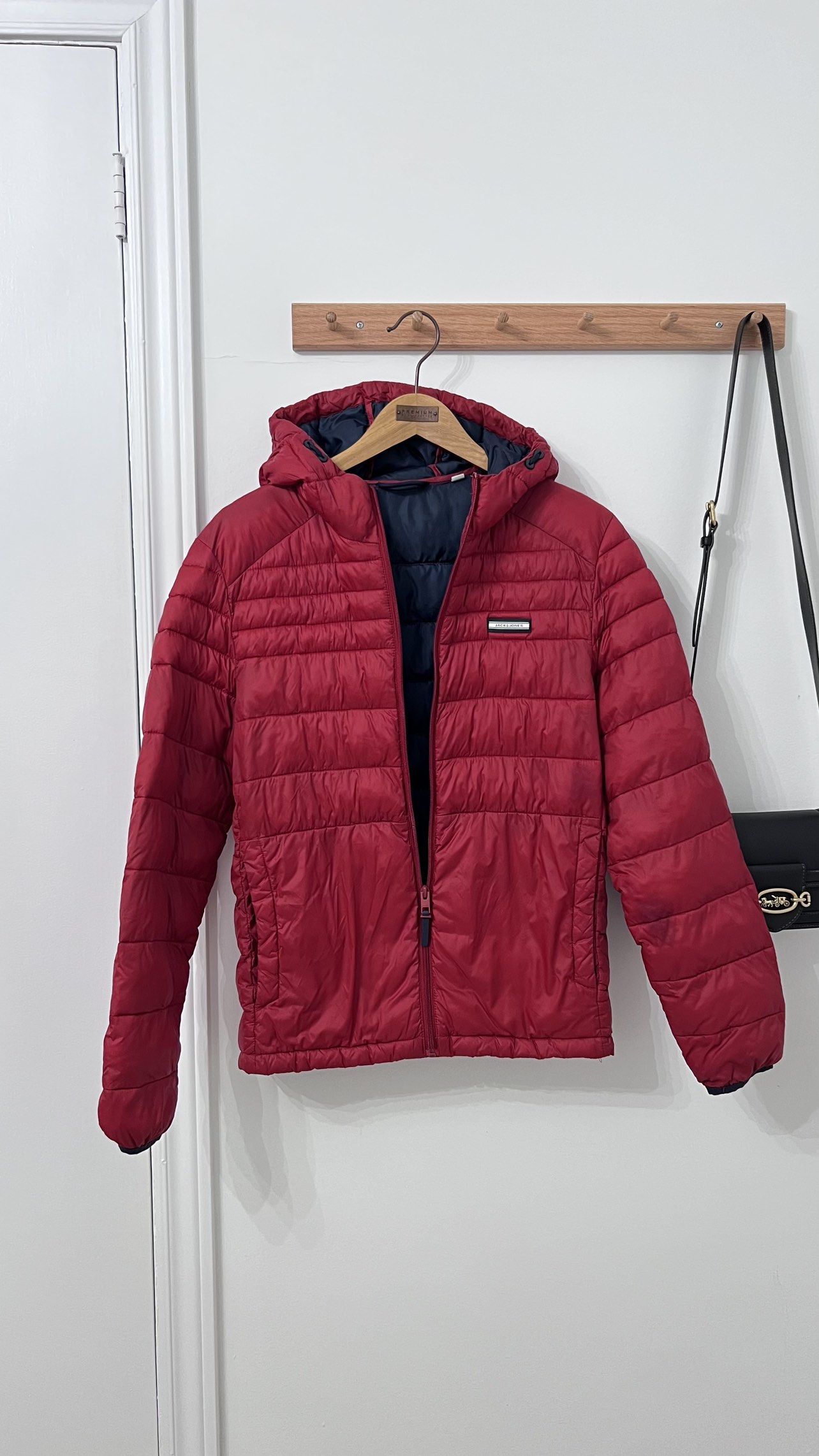 Jack & Jones red puffer jacket thumbnail