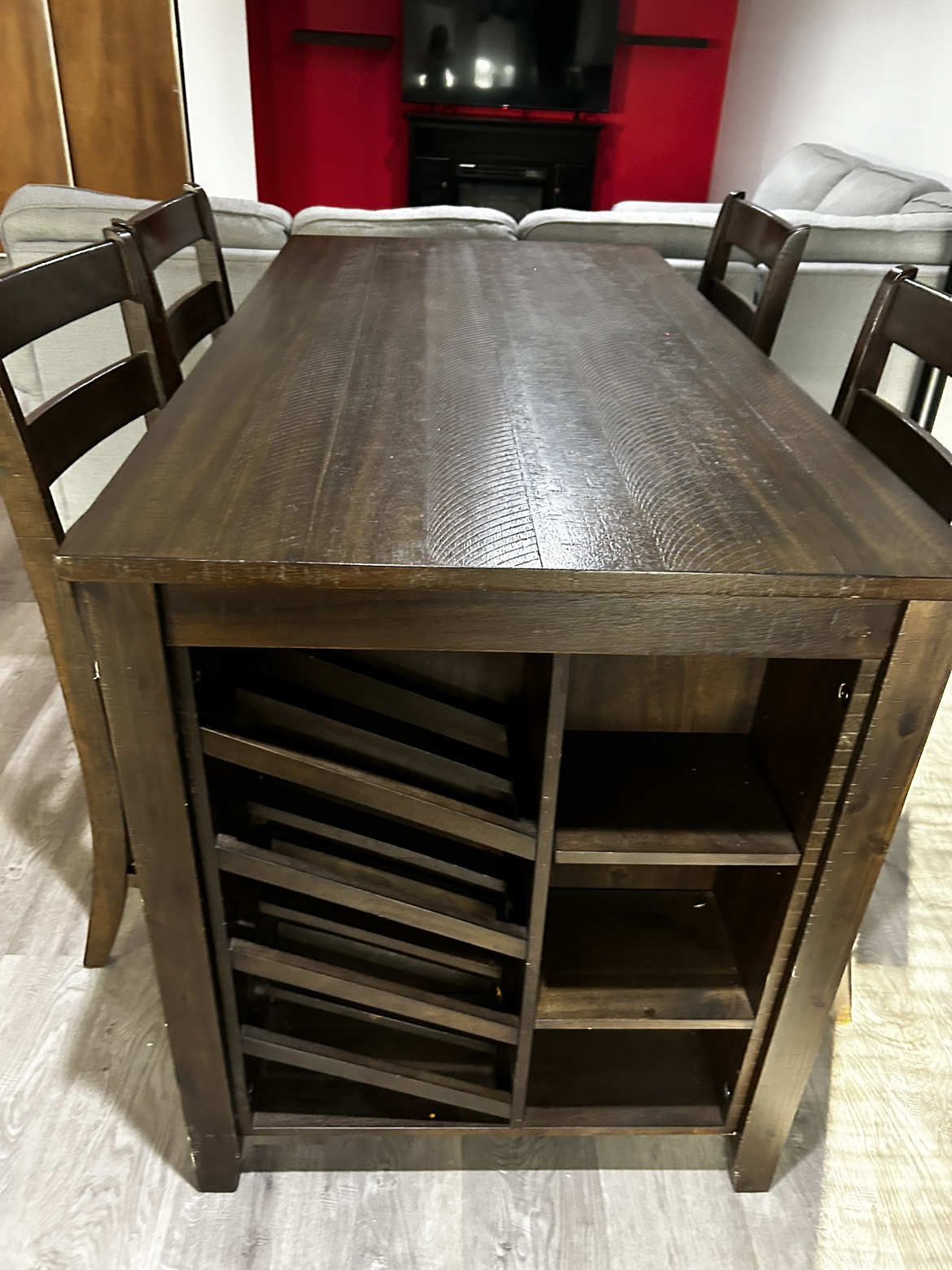 5 pieces wooden dining table with chairs - photo 4