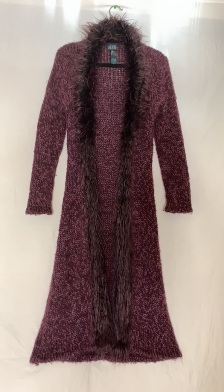 Vintage Dex Long Sweater Coat with  Fur Trim - photo 3