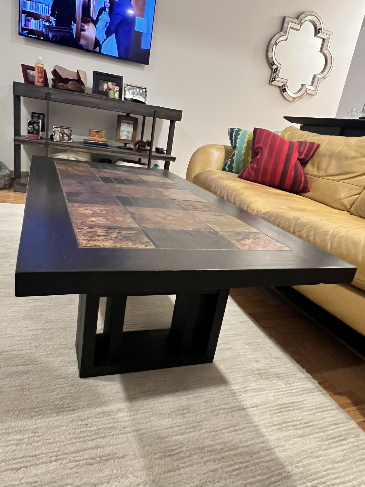 Coffee Table Natural Solid Wood and Slate (made in South Africa) - photo 3