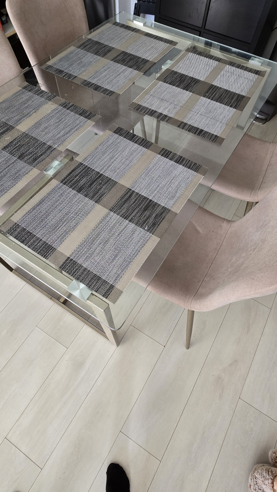 Glass dinner table with 4 chairs Wayfair