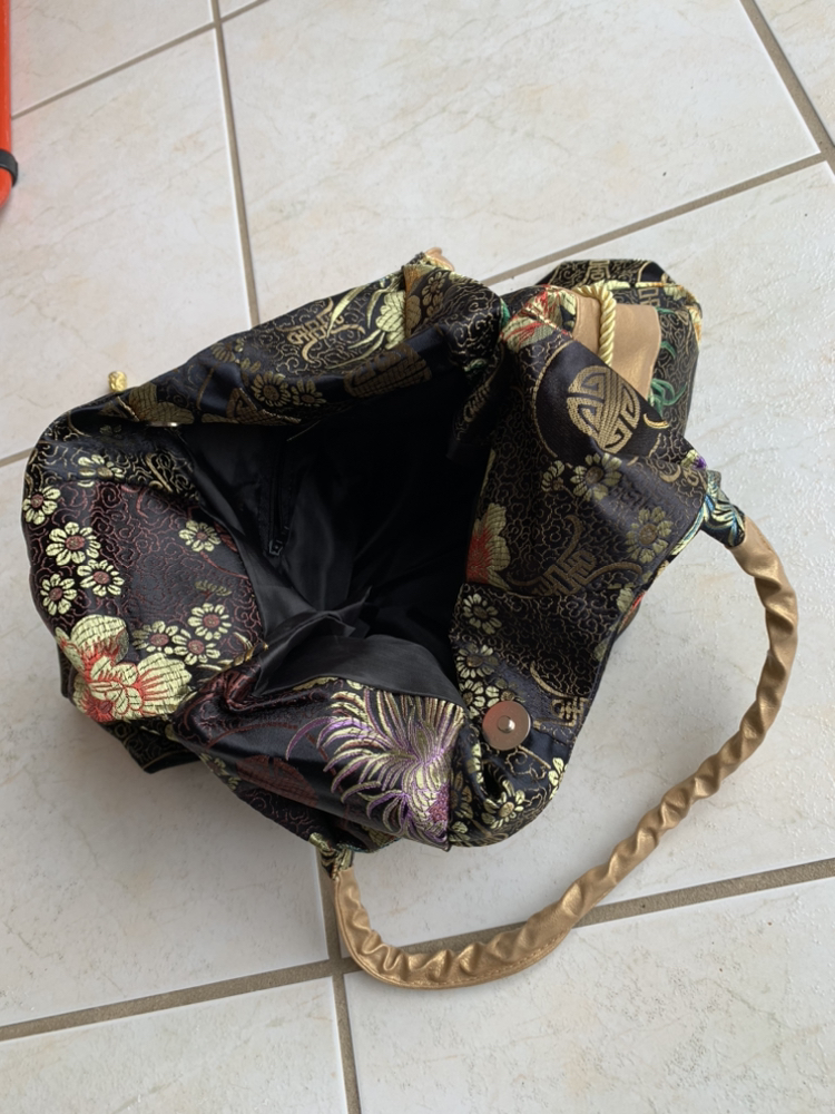 Brand New Chinese floral tapestry design tote bag image indicator(3)