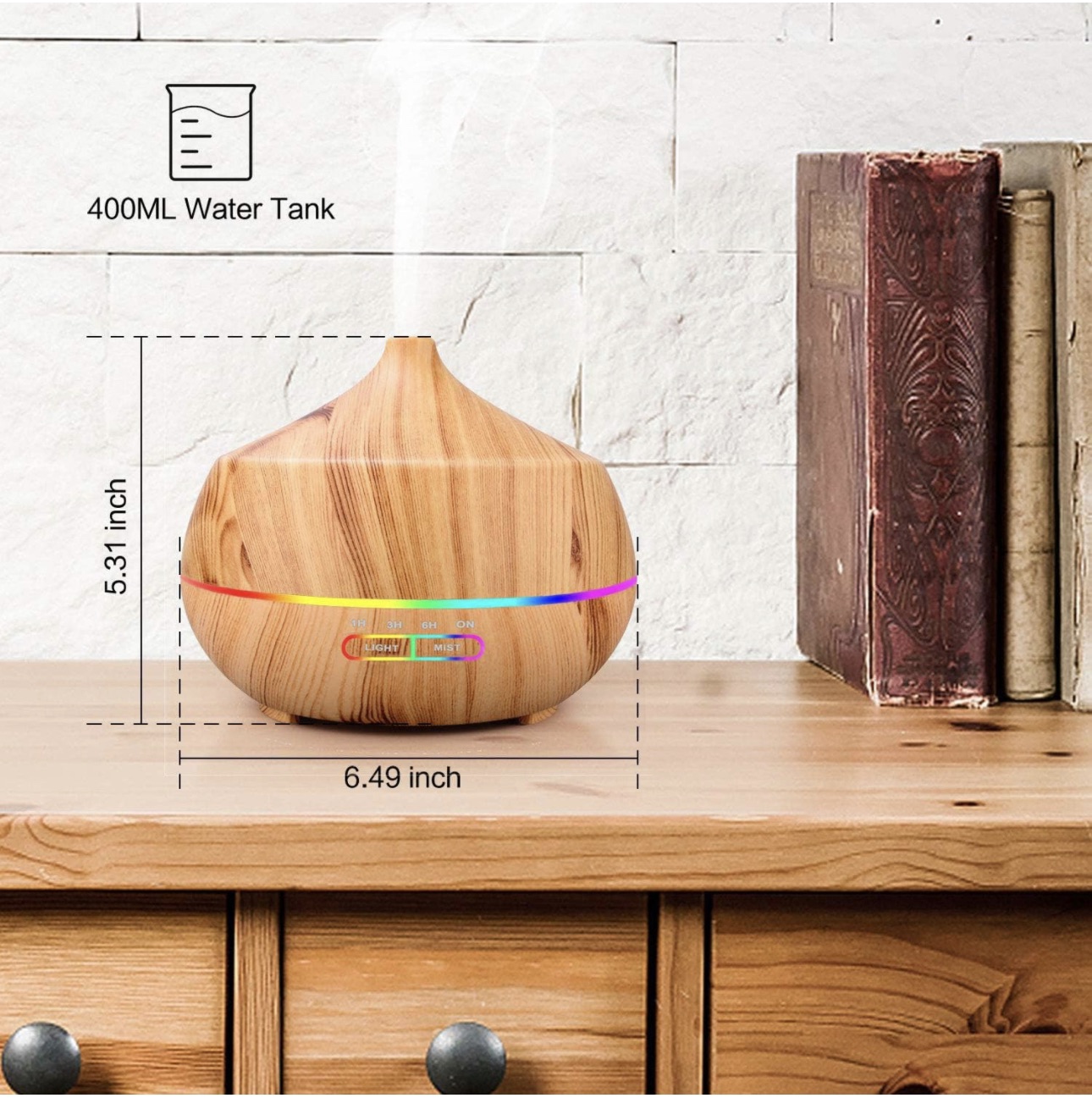 Essential Oil Diffuser 7-in-1 wood grain silent aromatherapy thumbnail