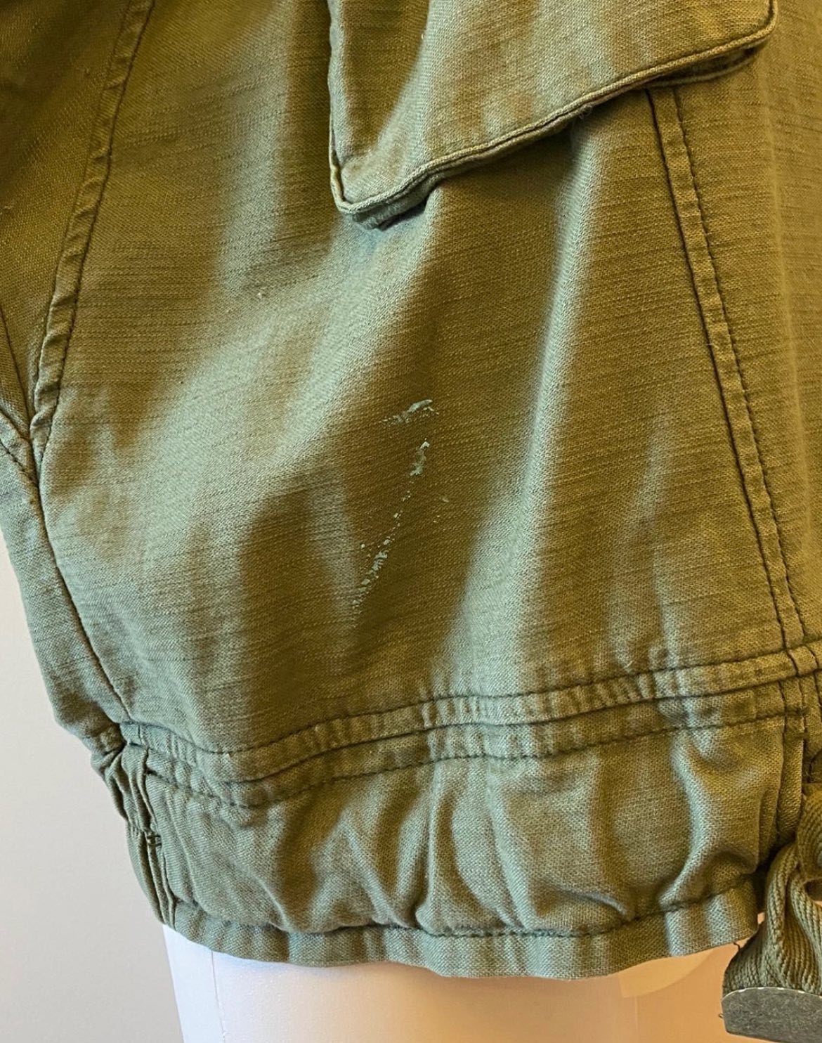 FreePeople Khaki cargo pocket bomber jacket image indicator(5)