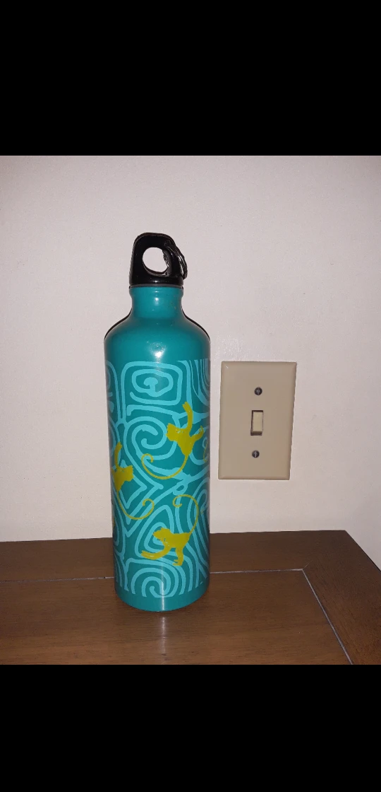 Water bottle - metal with monkey design #freecycle image indicator(4)