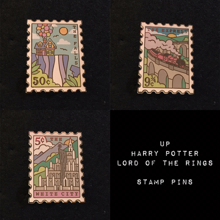 Stamp Enamel Pins - Brooch